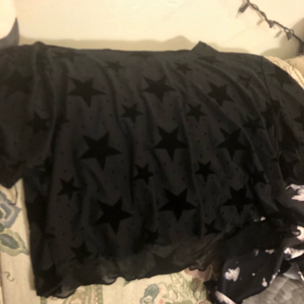 Sheer star crop top